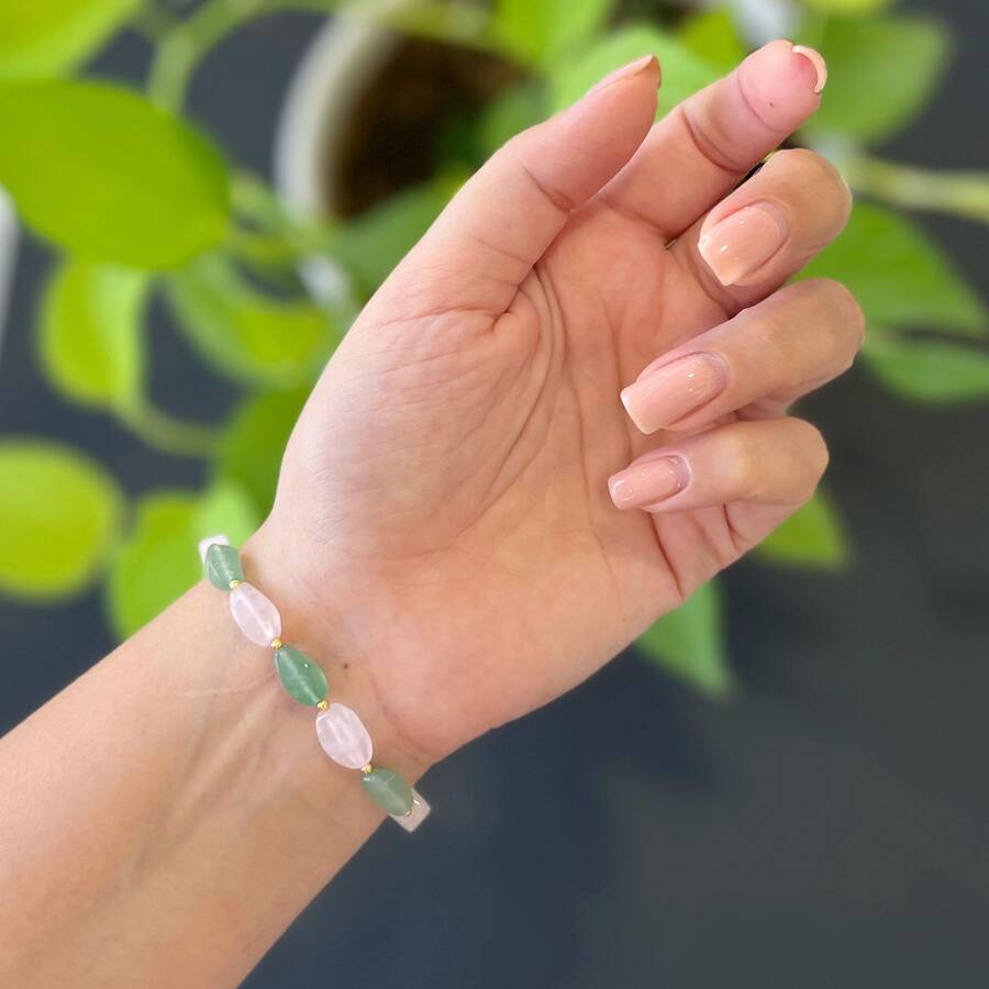 دستبند اونتورین و رزکوارتز هلی