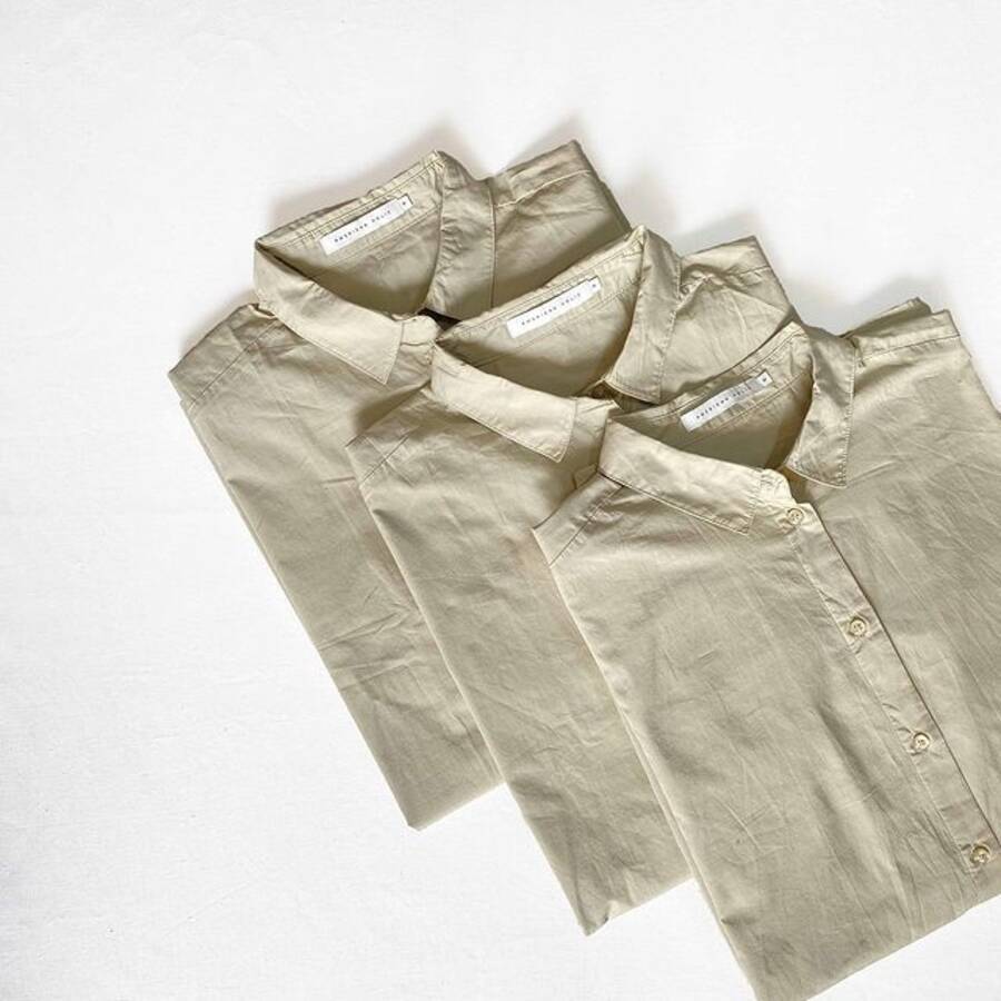 شومیز مانتویی سبز کتان