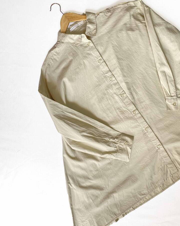 شومیز مانتویی سبز کتان