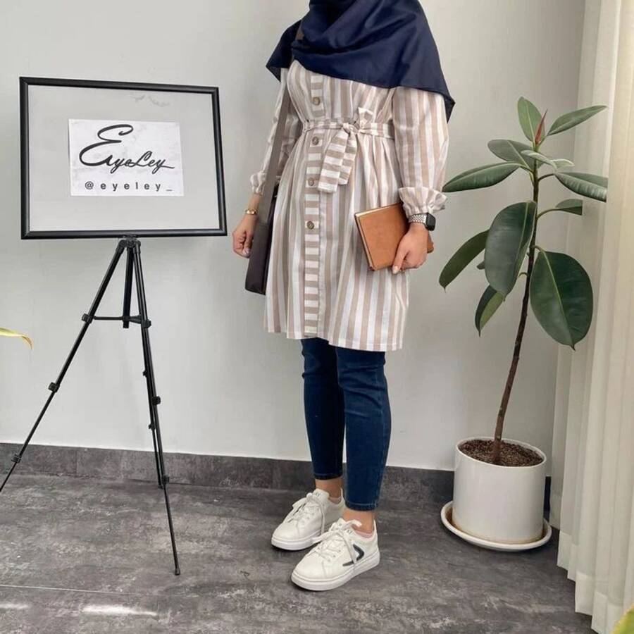 مانتو دانشجویی راه راه