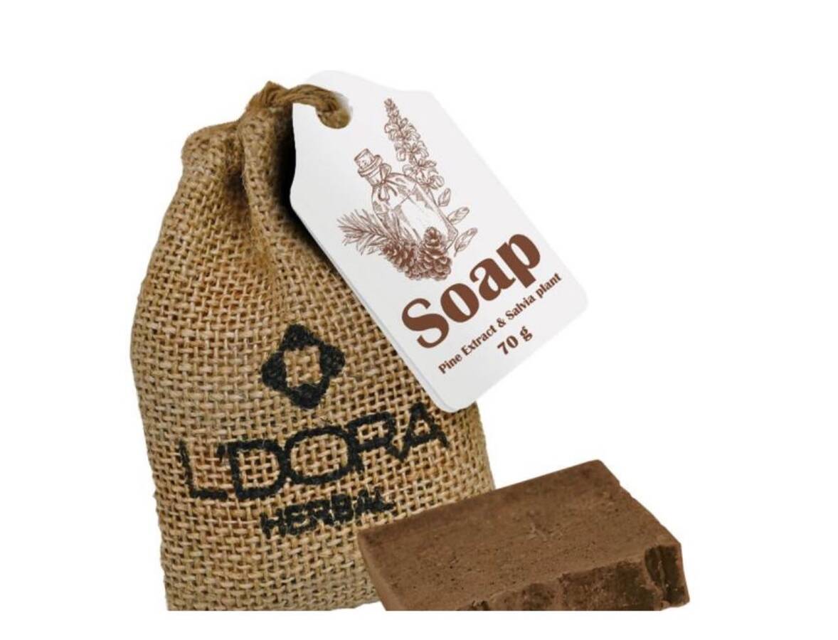 صابون گیاهی حاوی عصاره کاج وگیاه مریم گلی لدورا هربال