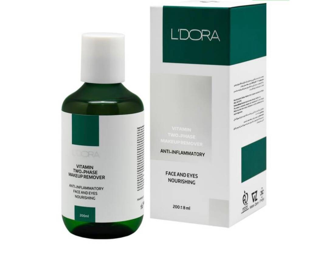 محلول آرایش پاک کن دوفاز ویتامینه لدورا 200 میلی لیتر