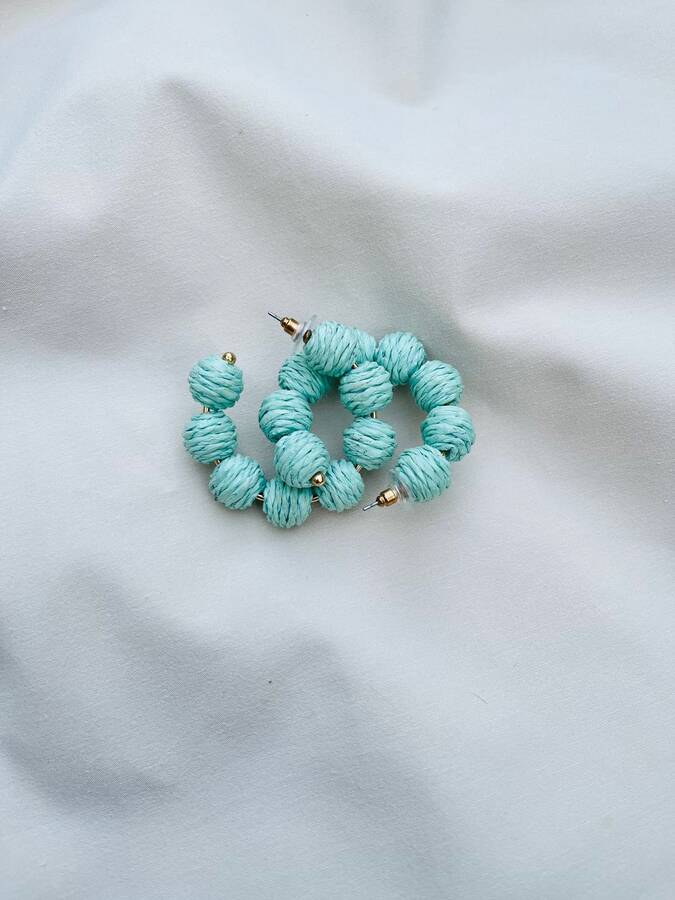 گوشواره حصیری توپی