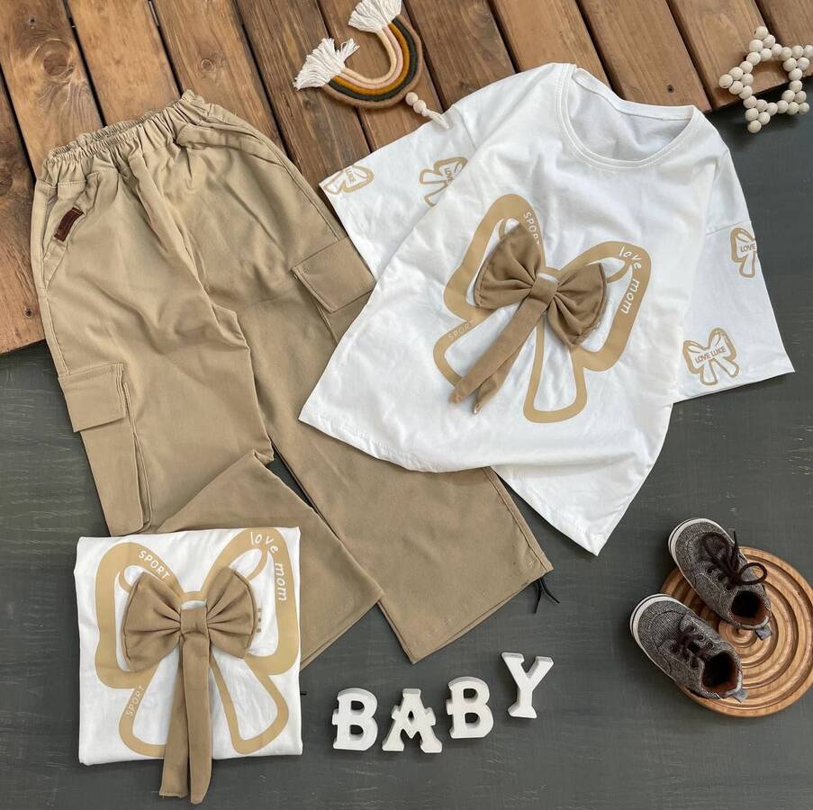 ست کراپ شلوار پاپیون