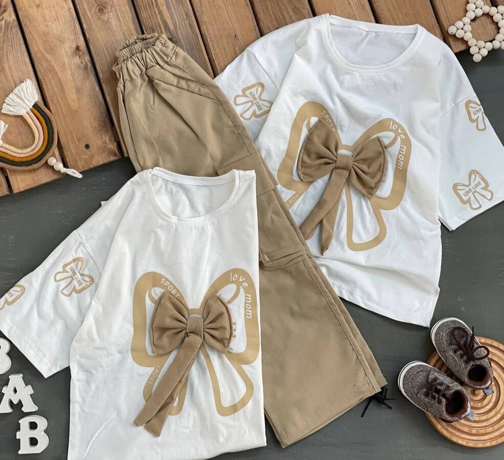 ست کراپ شلوار پاپیون