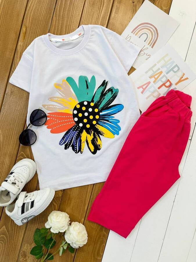 تیشرت شلوارک گل