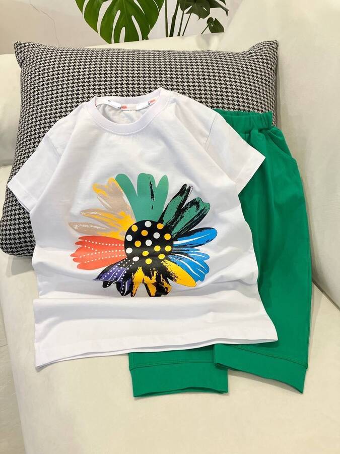 تیشرت شلوارک گل