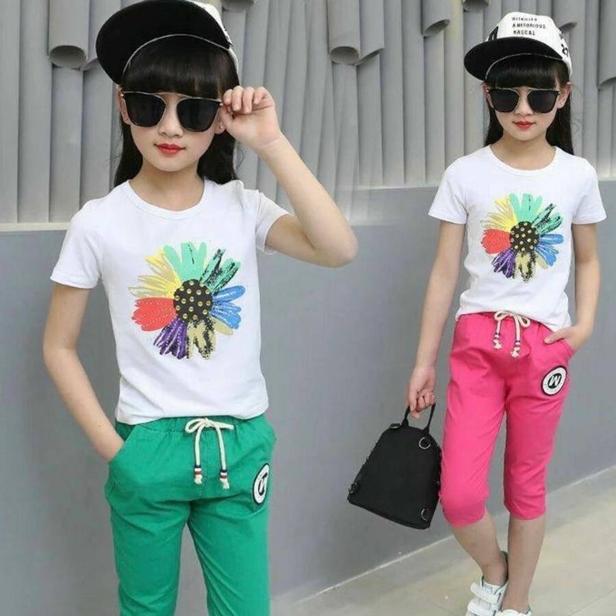 تیشرت شلوارک گل