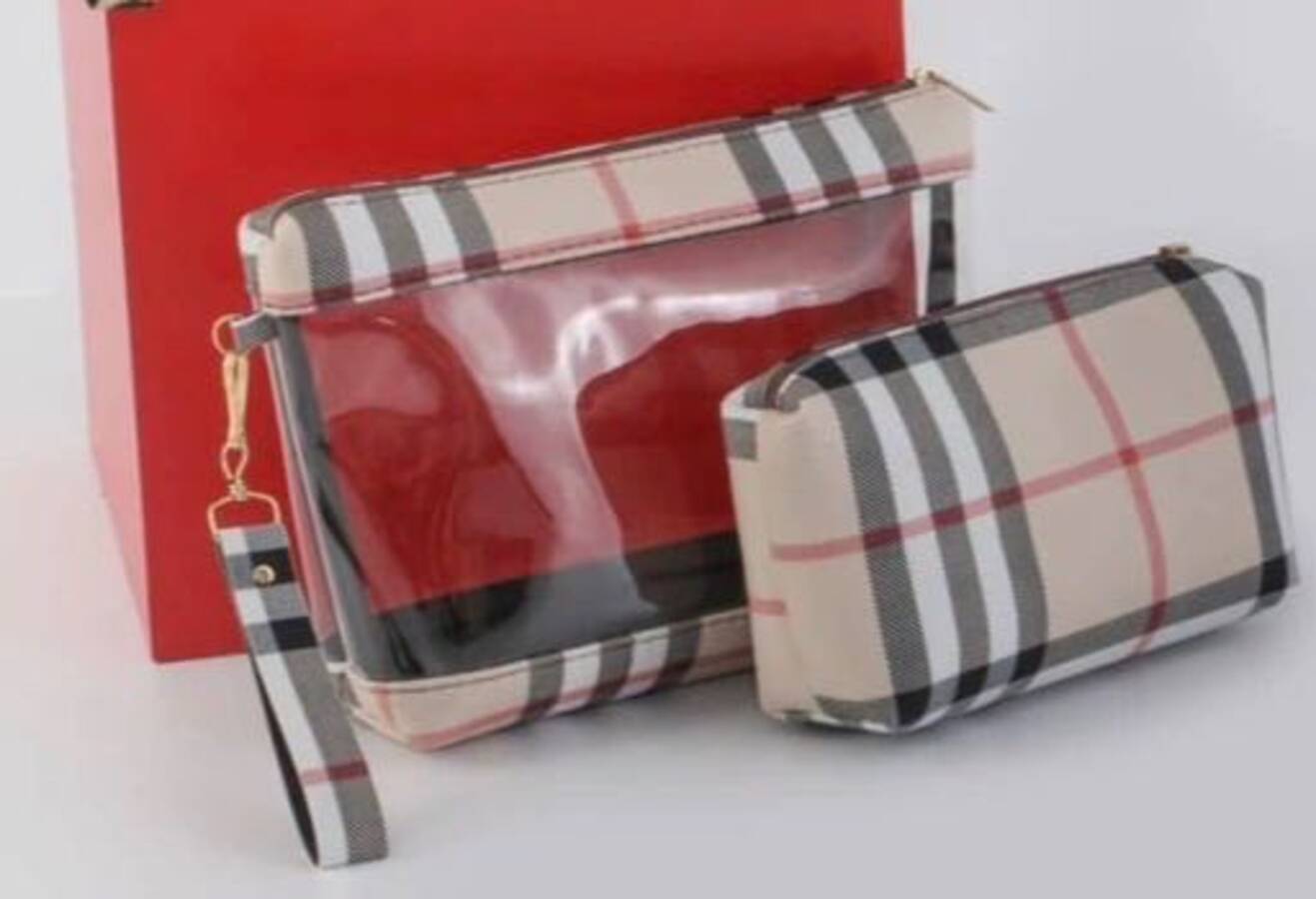 کیف  آرایشی دوتکه بربری