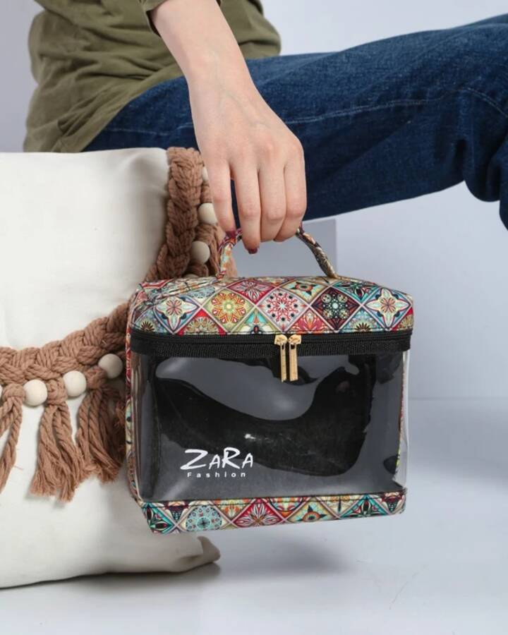 کیف لوازم آرایش چمدانی طلقی سایز بزرگ
