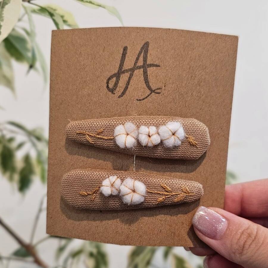 گل سر گلدوزی گل پنبه