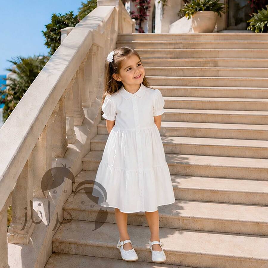 پیراهن سفید اسکات (4 تا 14 سال)
