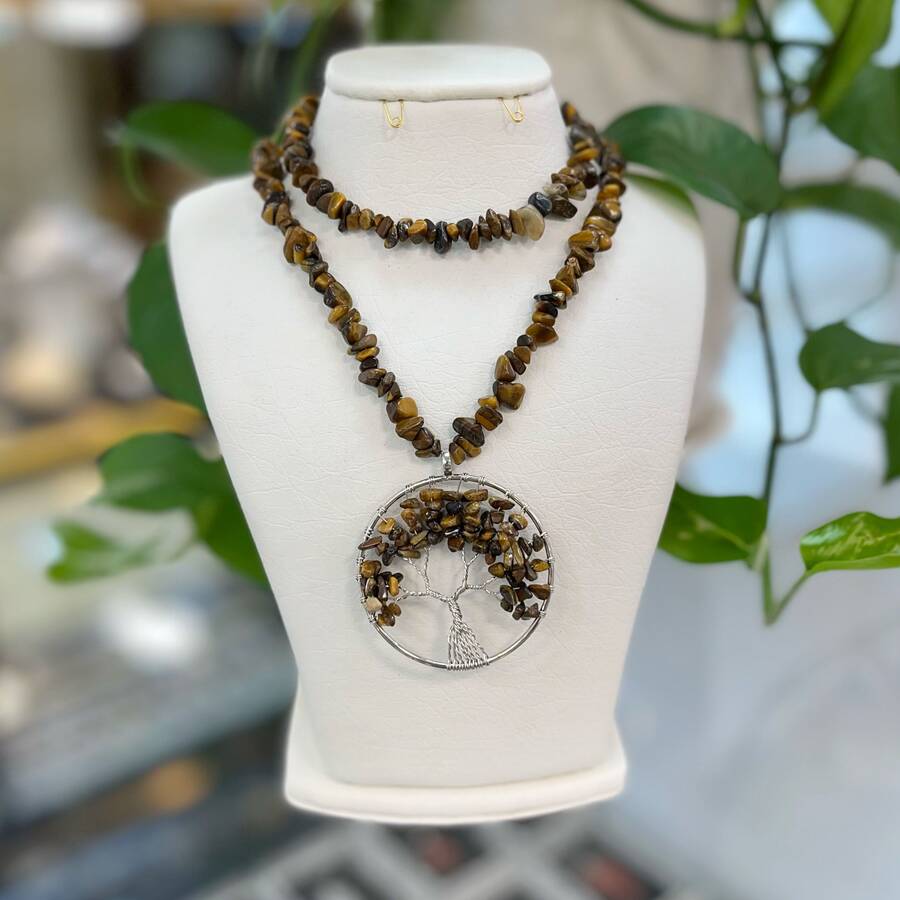 ست گردنبند و دستبند نا منظم چشم ببر