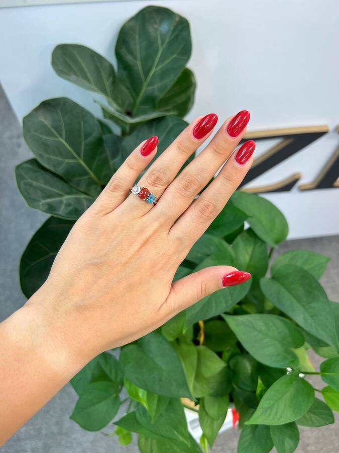 انگشترهای نقره سه سنگ