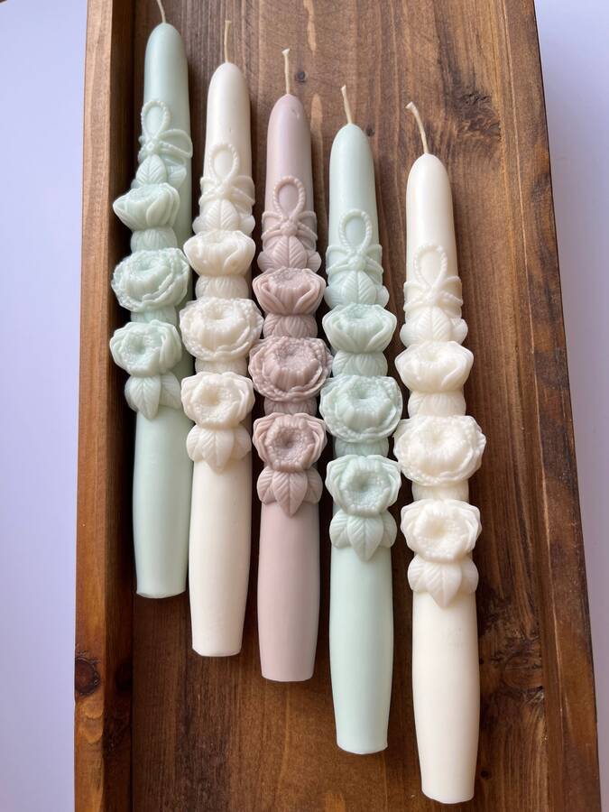 شمع قلمی گل پیونی