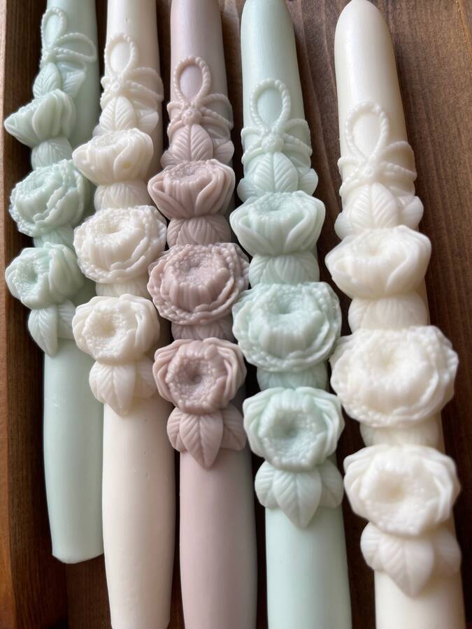 شمع قلمی گل پیونی