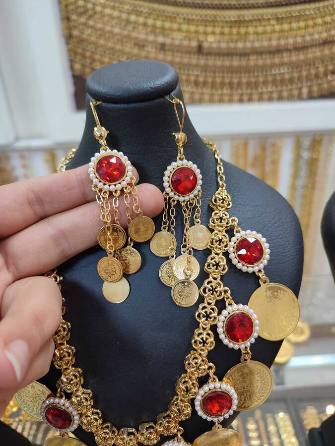 نیمست نگین قرمز پایه سکه لیزری 