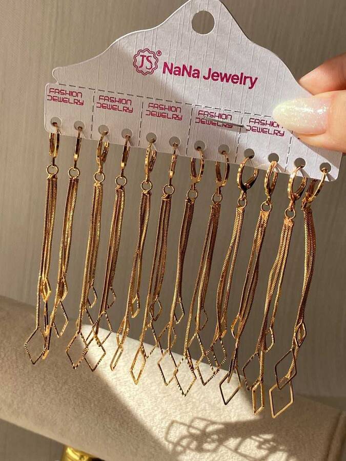 گوشواره آویز دار طرح طلا