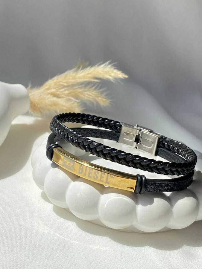 دستبند چرم با حک مارک