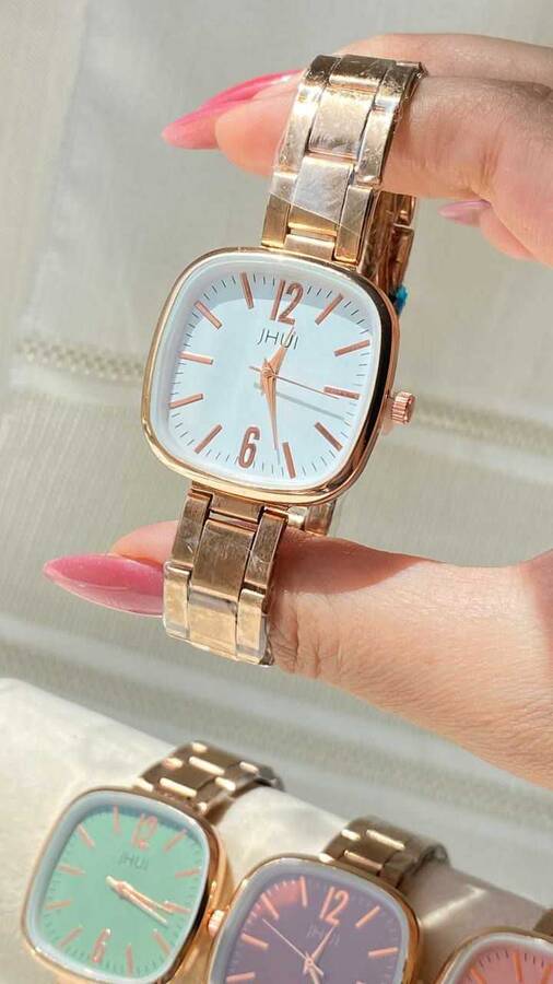 ساعت رزگلد صفحه مربعی