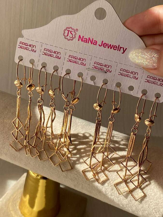 گوشواره آویز دار طرح طلا