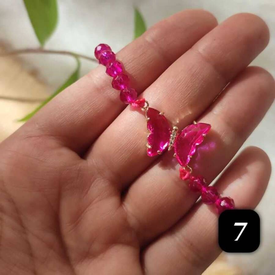 دستبند کریستالی پروانه ای