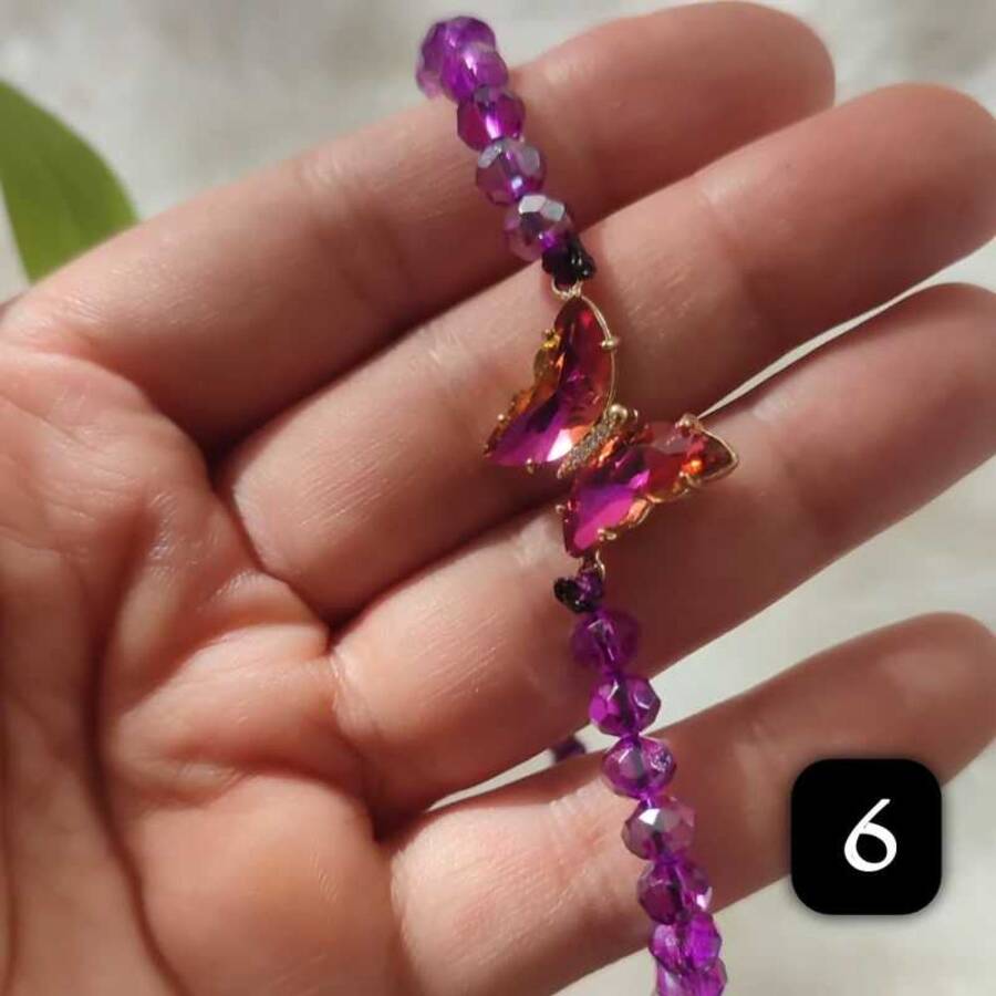 دستبند کریستالی پروانه ای