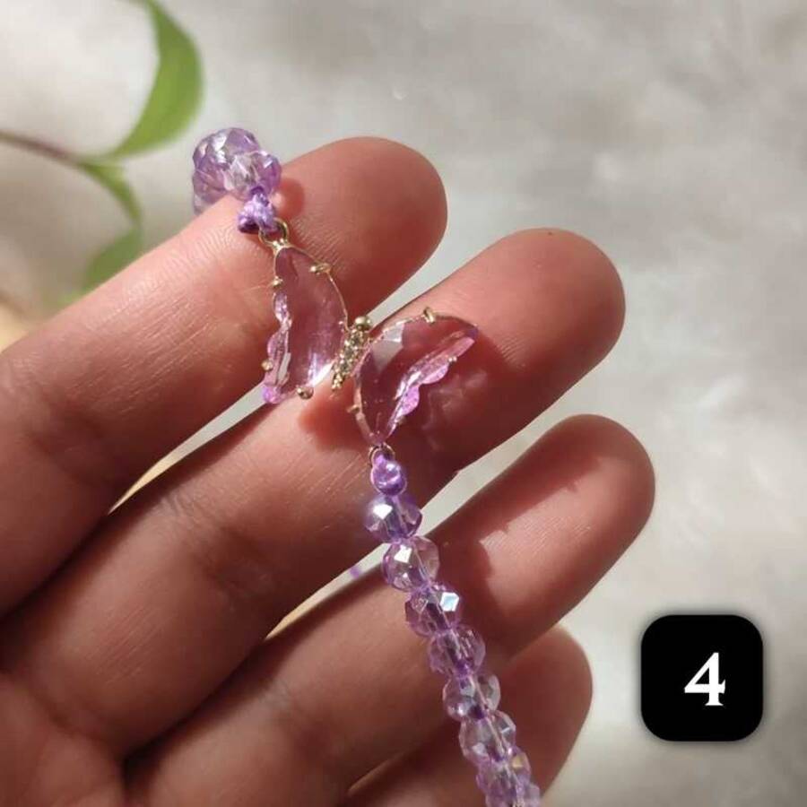 دستبند کریستالی پروانه ای