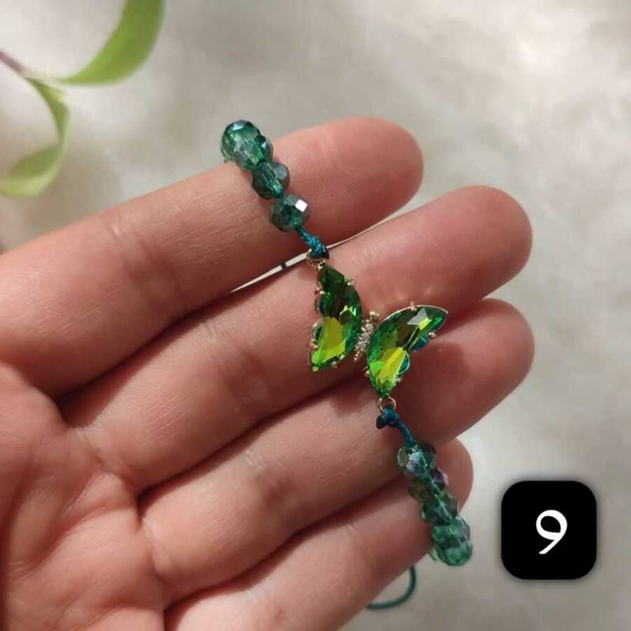 دستبند کریستالی پروانه ای