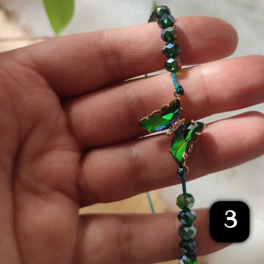 دستبند کریستالی پروانه ای