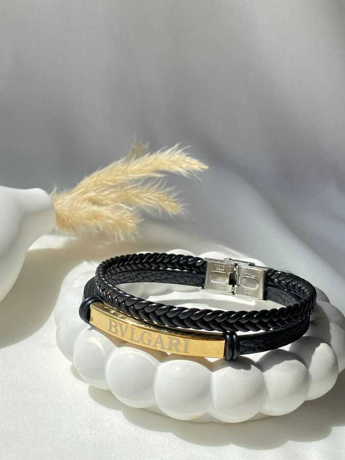 دستبند چرم با حک مارک