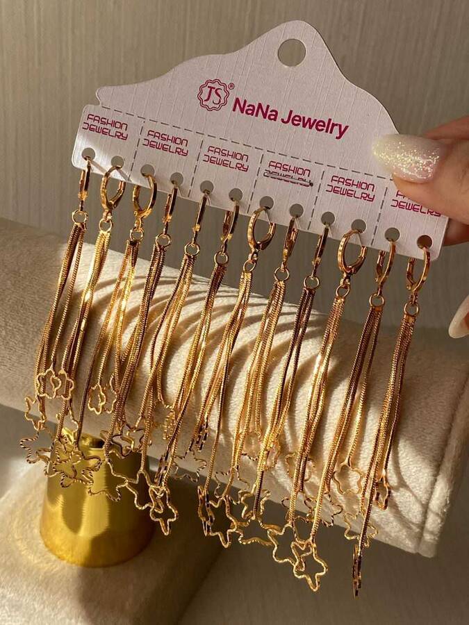 گوشواره آویز دار طرح طلا