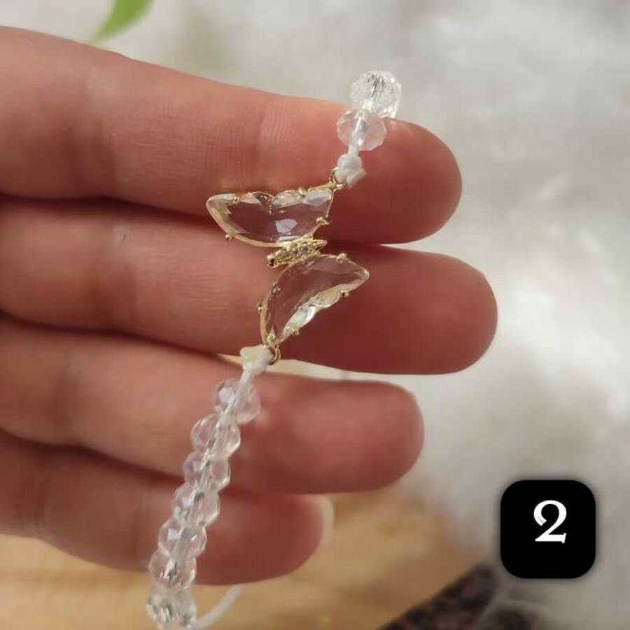 دستبند کریستالی پروانه ای