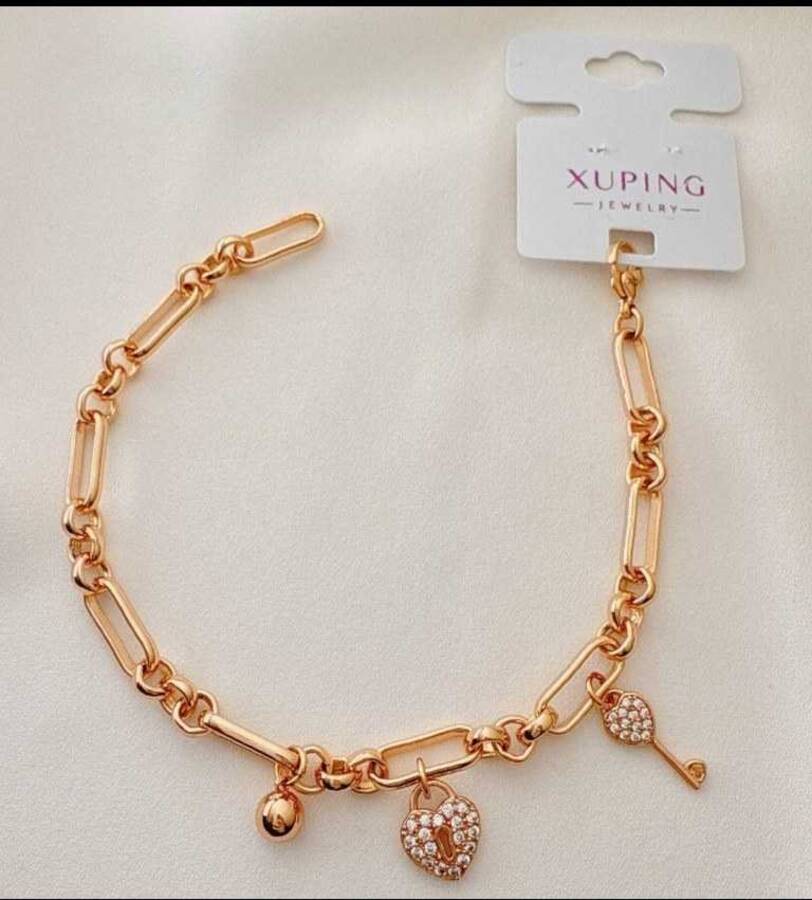 دستبند آویزدار ژوپینگ طرح قلب تیفانی کد 44