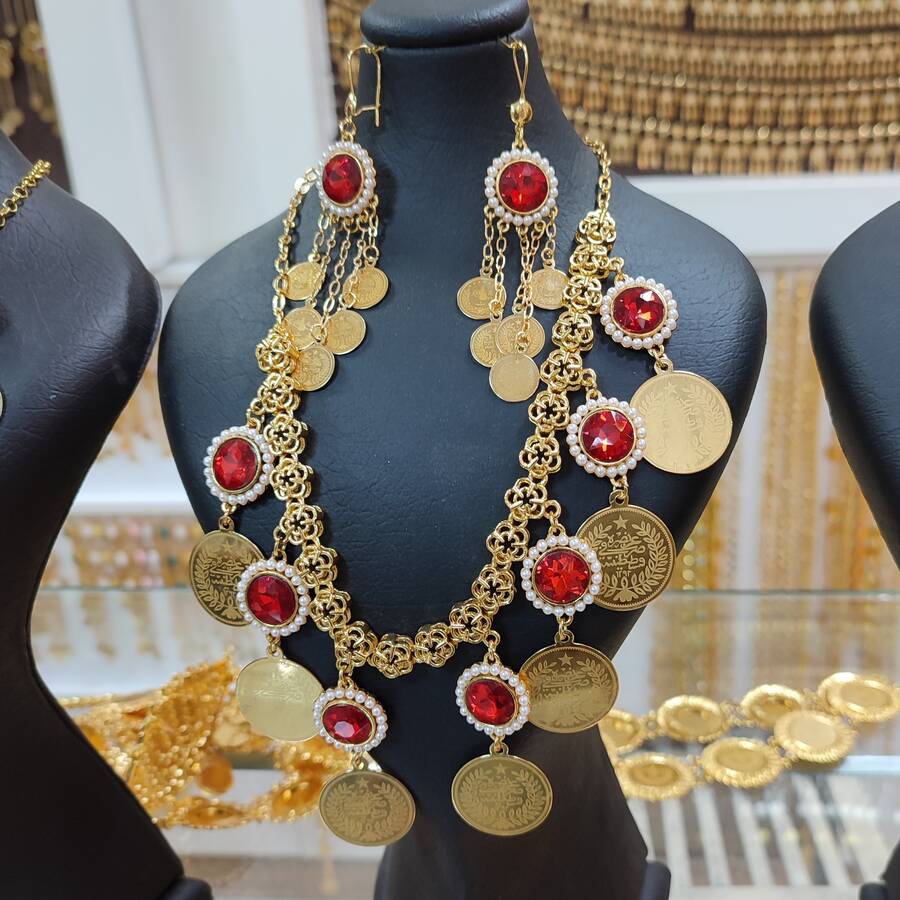 نیمست نگین قرمز پایه سکه لیزری 