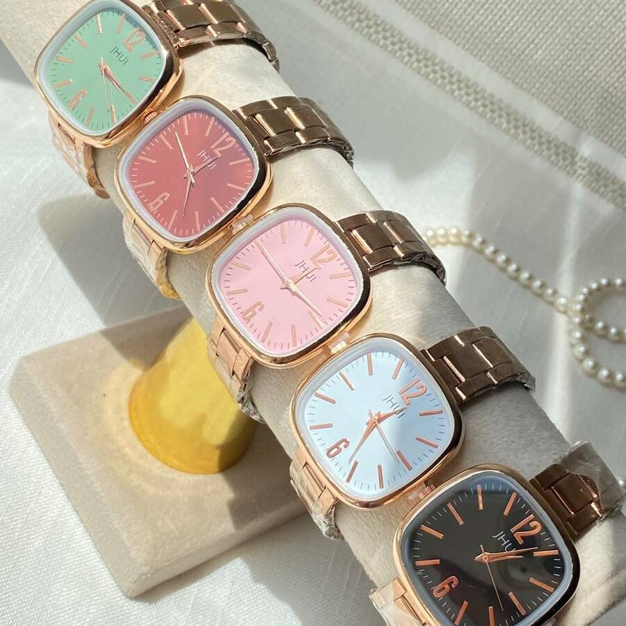 ساعت رزگلد صفحه مربعی