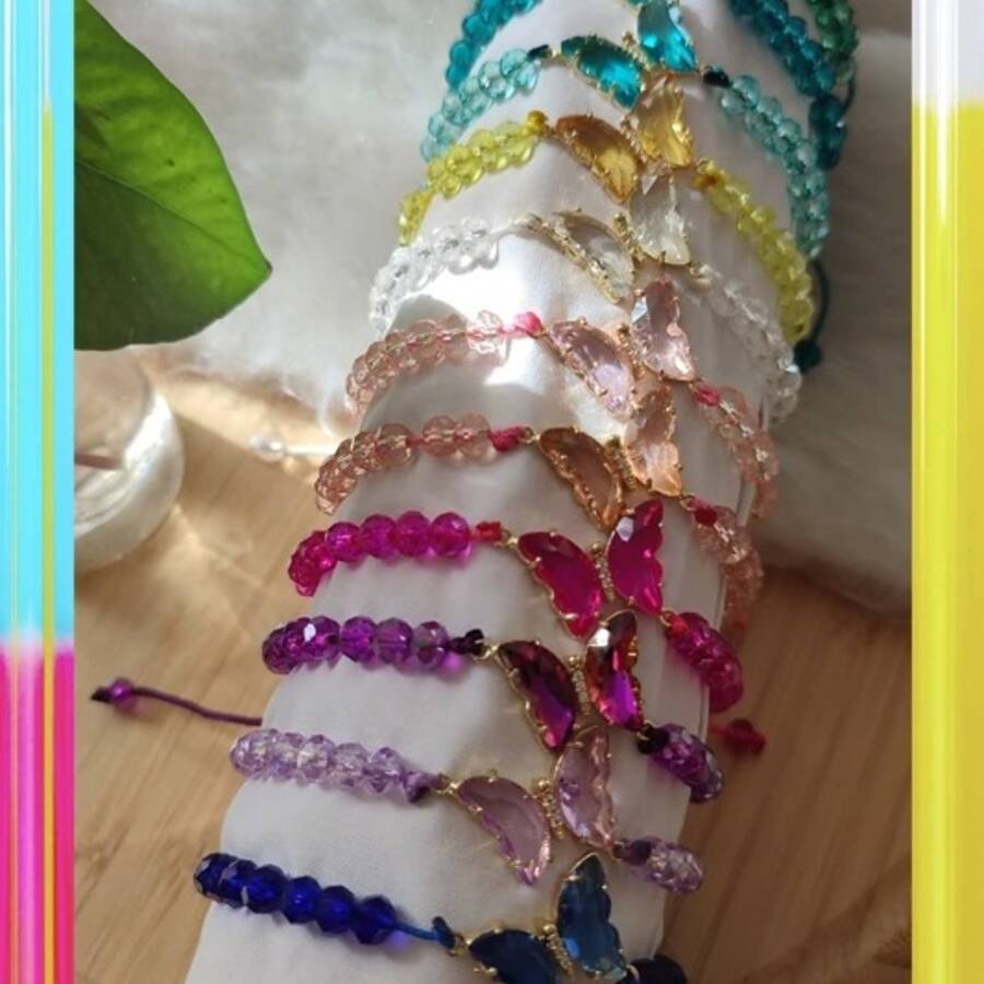 دستبند کریستالی پروانه ای