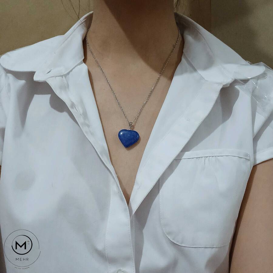 گردنبند قلبی لاجورد