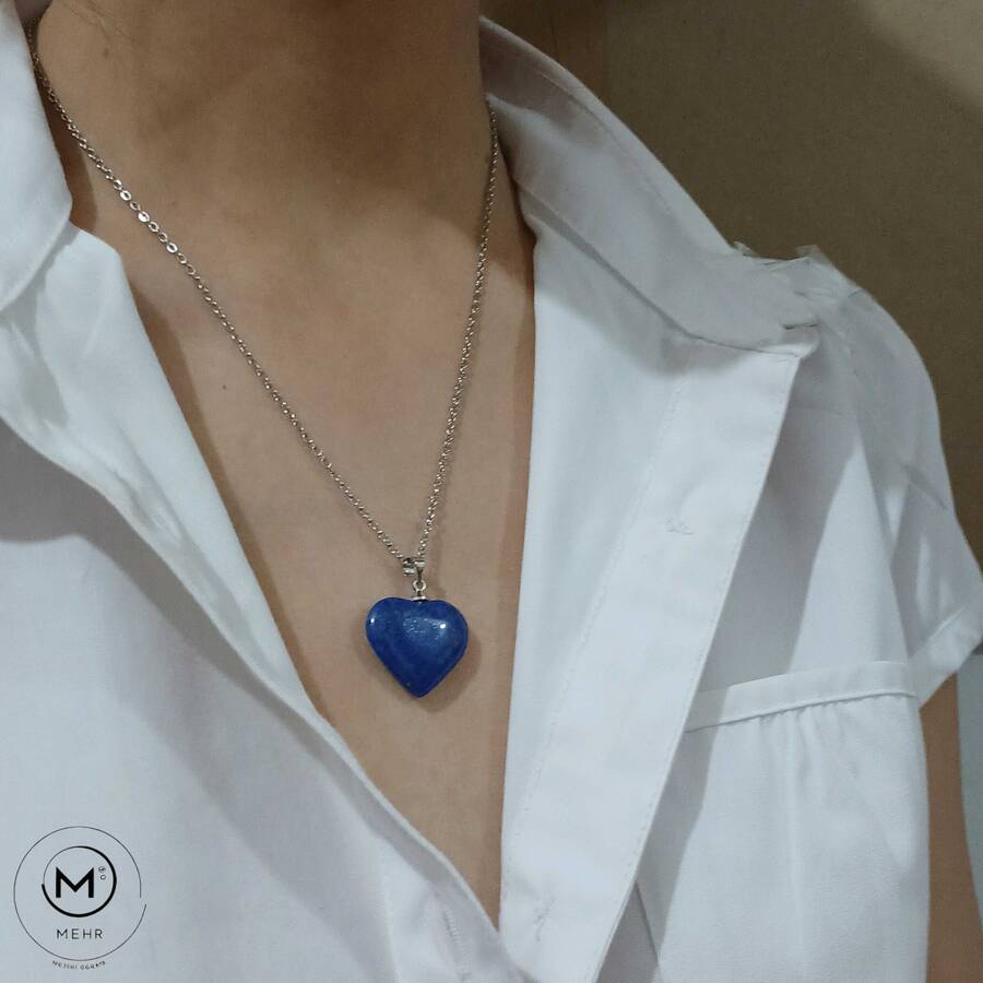 گردنبند قلبی لاجورد