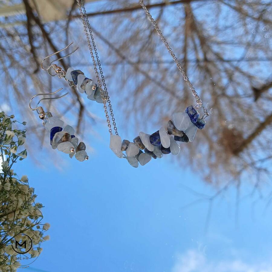 نیم ست لاجورد و آکوامارین