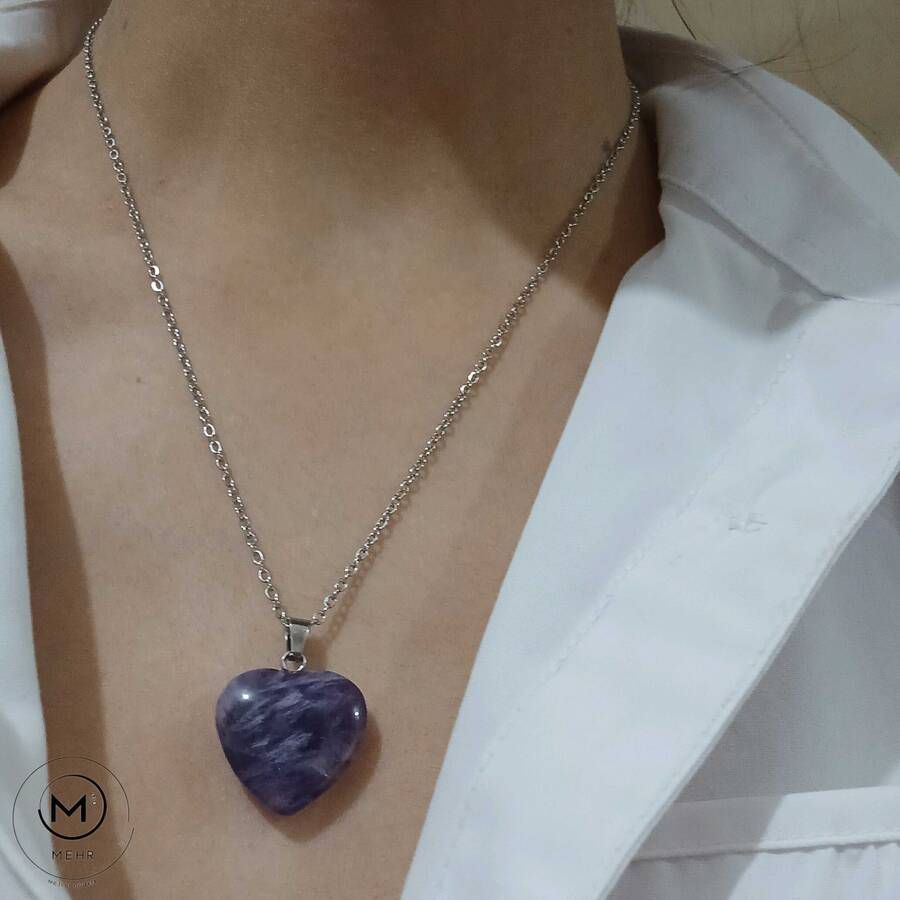 گردنبند قلبی آمیتیست