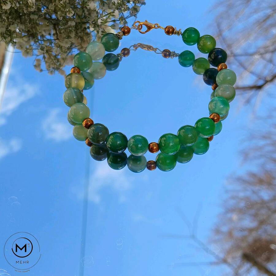 دستبند عقیق سبز