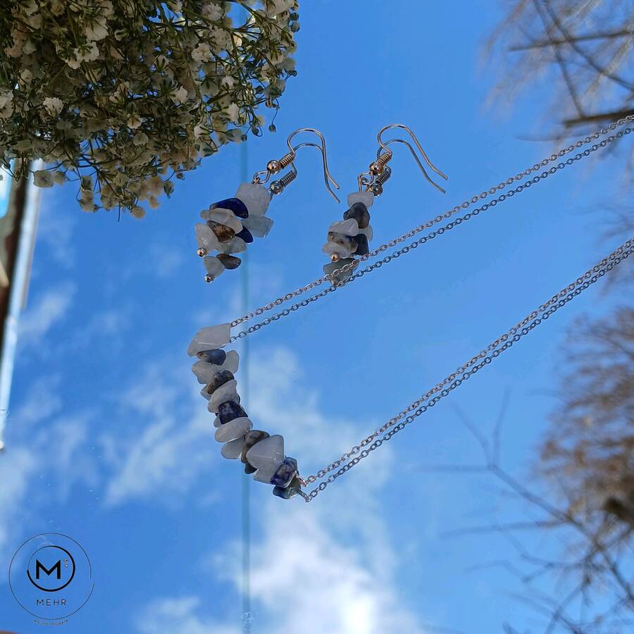 نیم ست لاجورد و آکوامارین